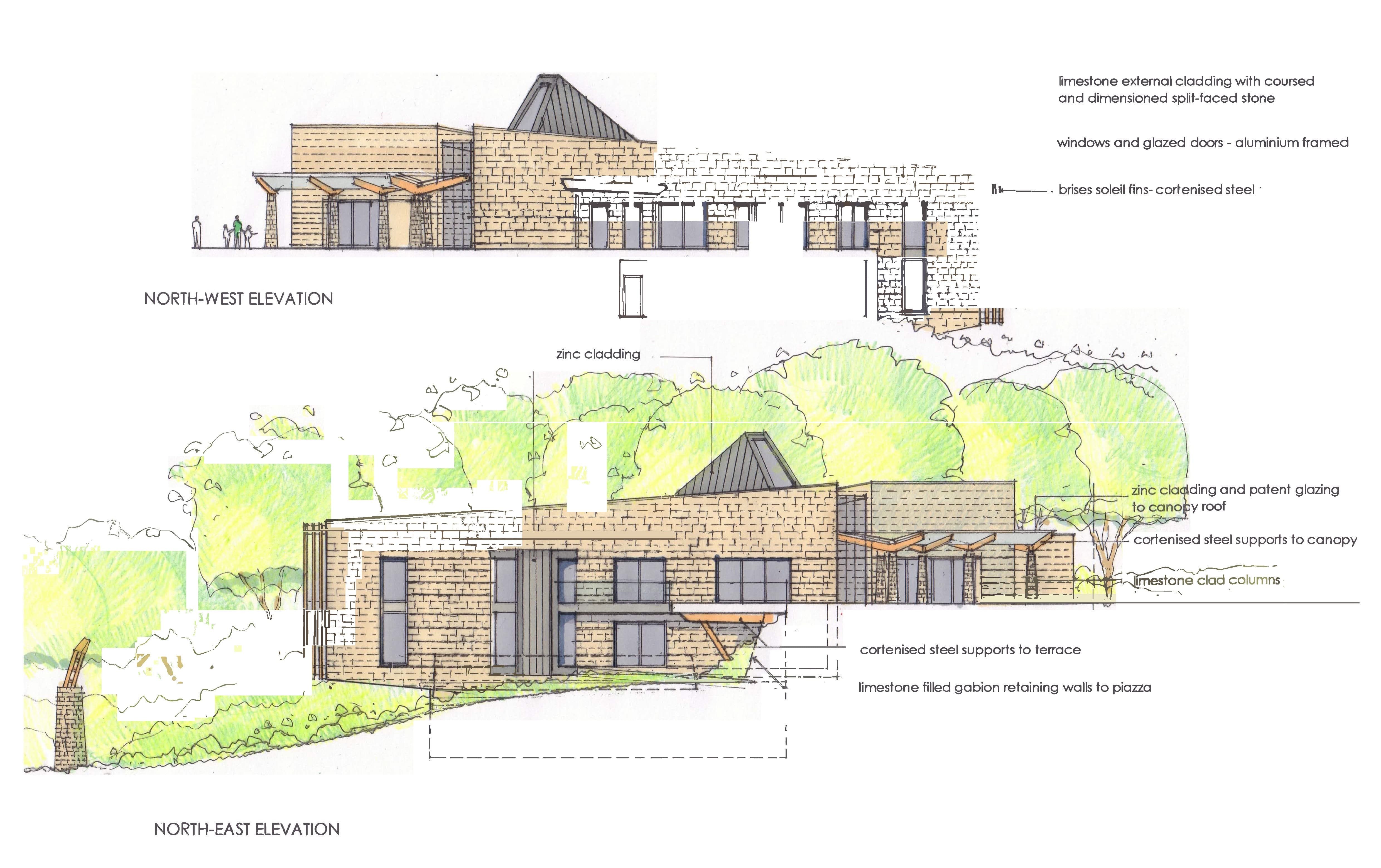 Final NSC plan north west elevations